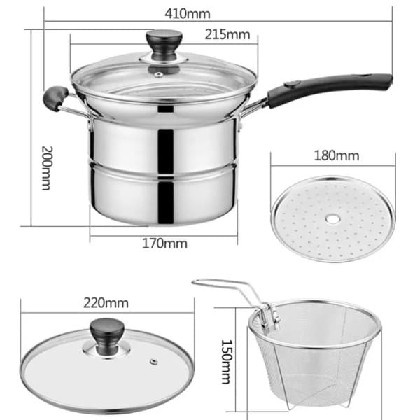 Stainless Steel Chip Pan for Frying and Steaming - image 8