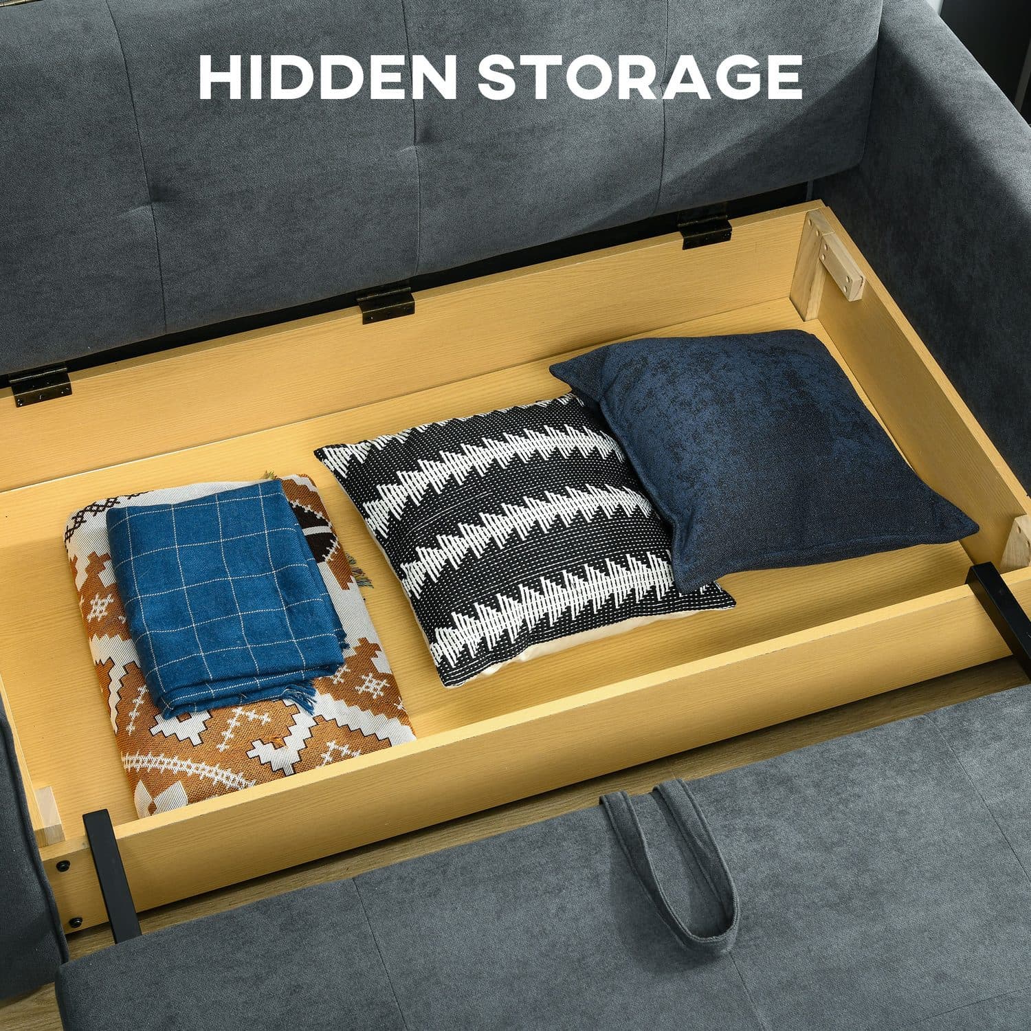 Dark Grey 2 Seater Sofa Bed - image 2