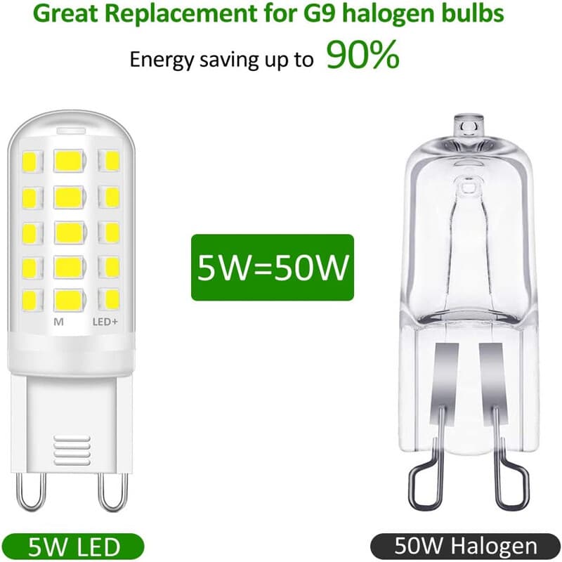G9 LED Capsule Bulbs — 6 Pack, 5W Warm White 2700K - image 3