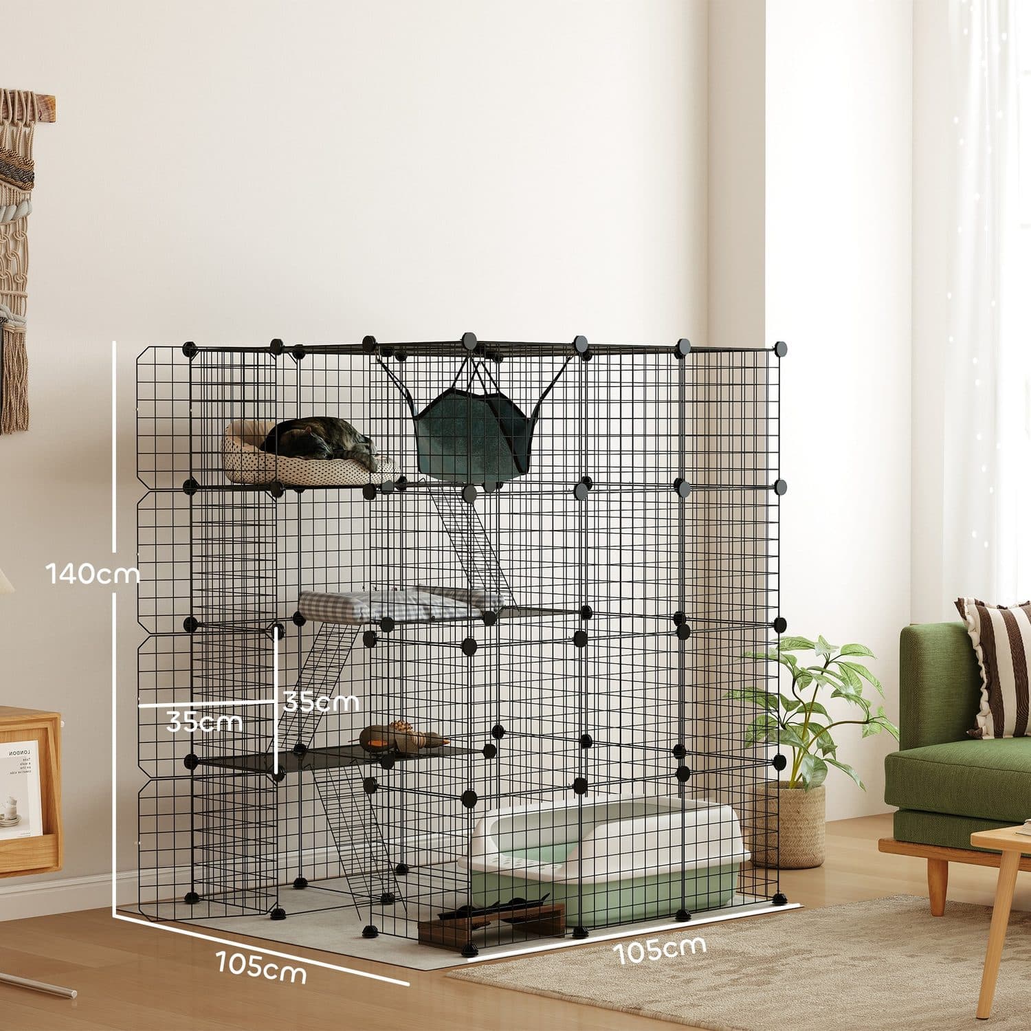 Four-Tier DIY Cat Cage with Hammock and Ramps - image 4