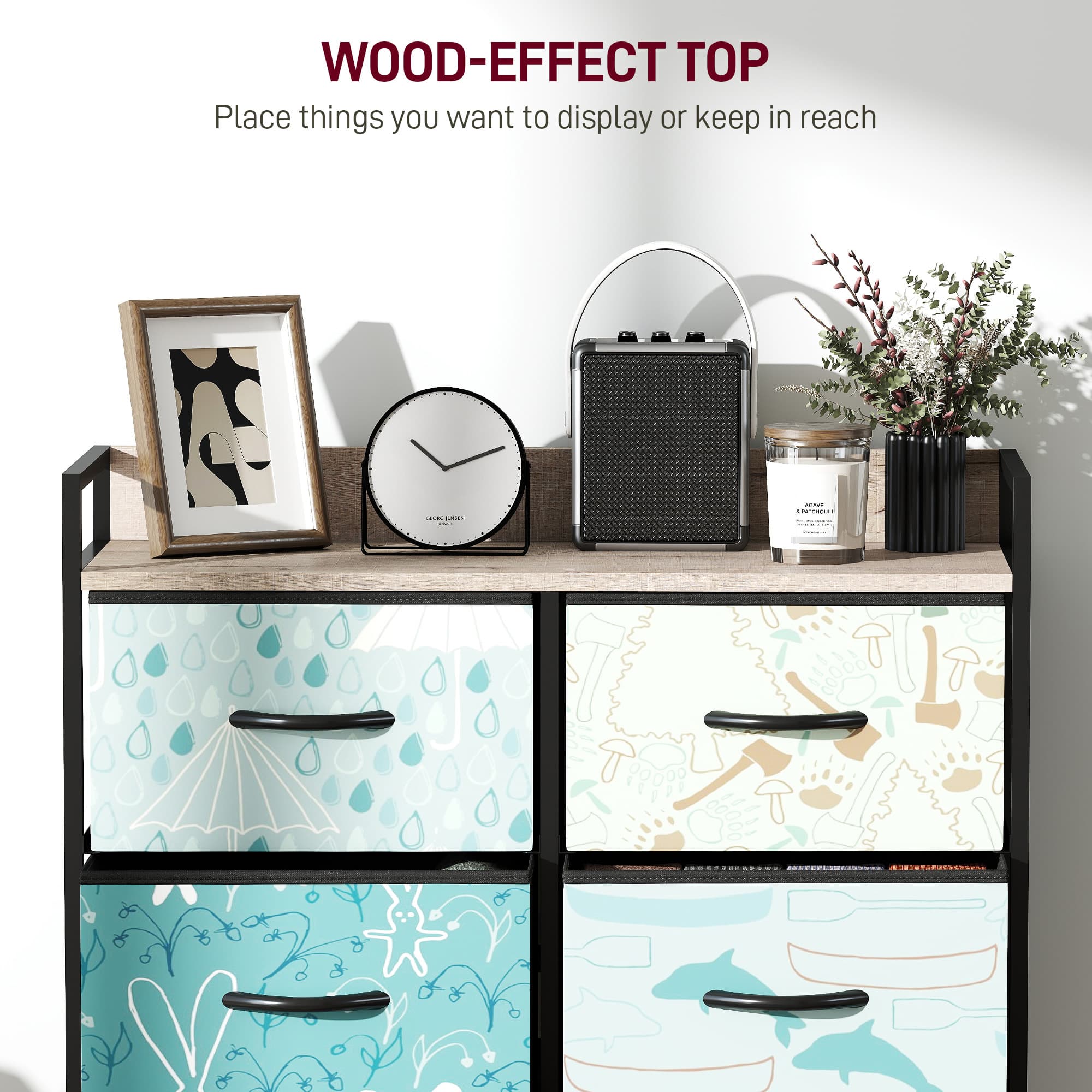 6-Drawer Storage Chest with Illustrated Fabric Drawers - image 3