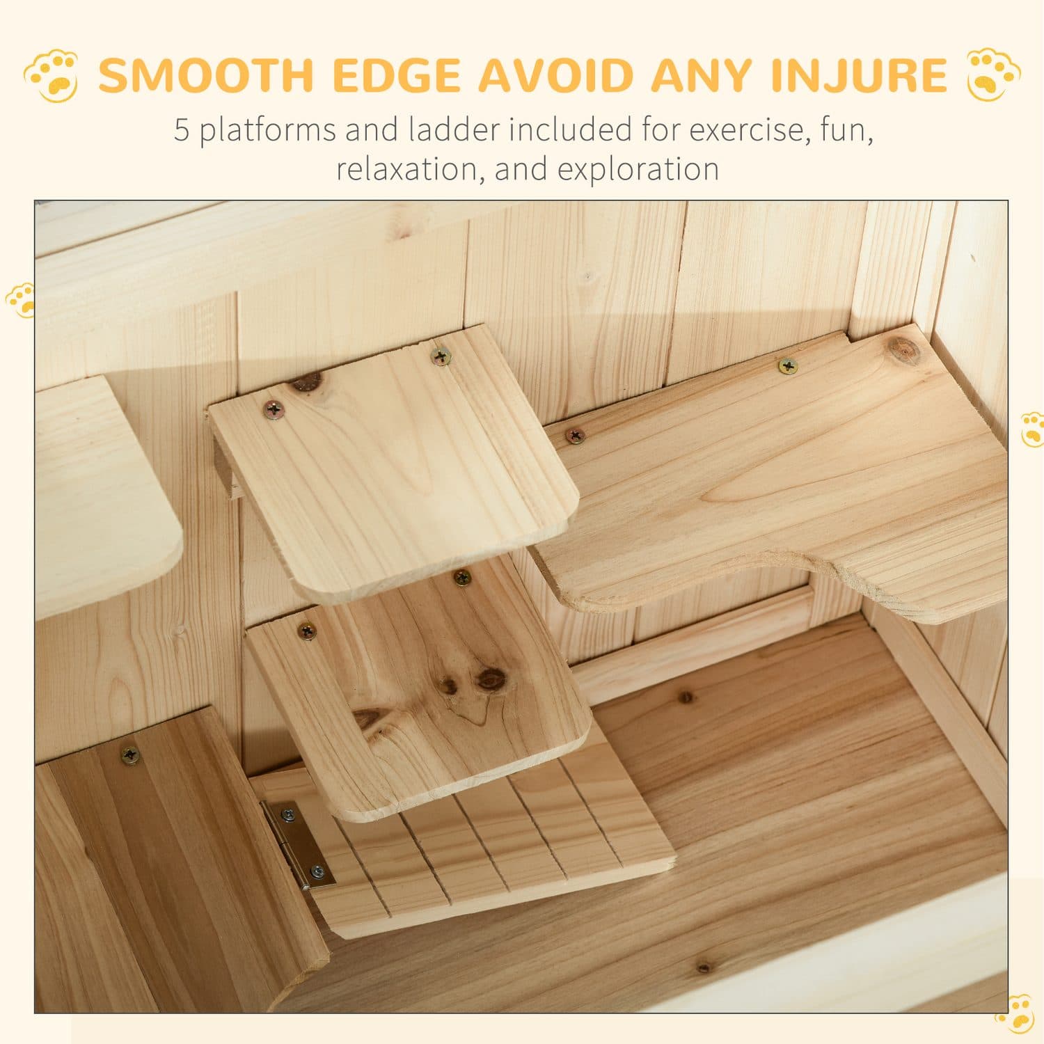 PawHut Wooden Hamster Cage with Storage Shelf - image 4