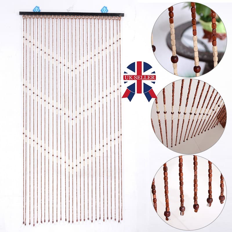 Natural Wooden Bead Door Curtain for Doorways & Spaces - image 1