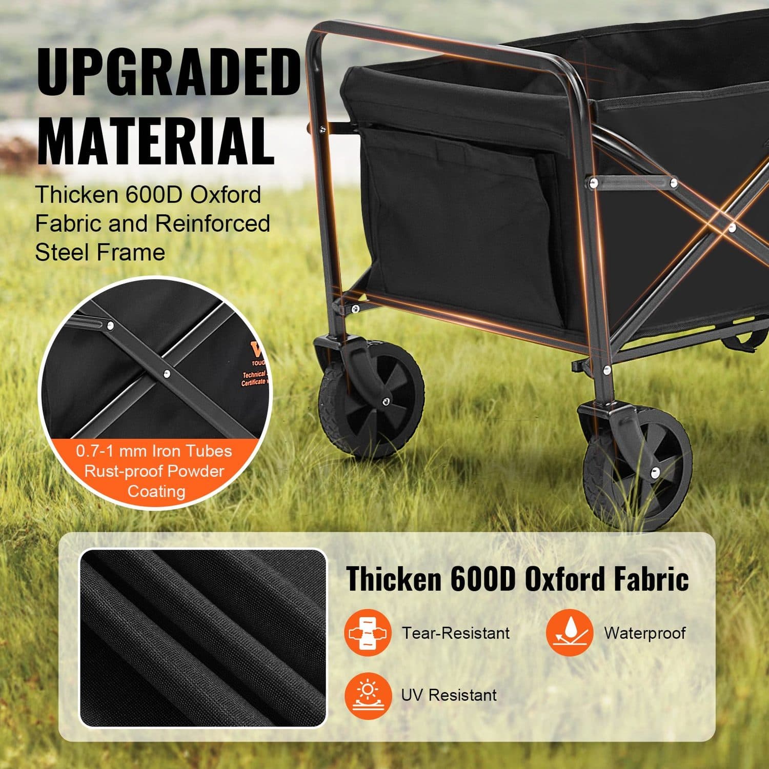 Collapsible Wagon Cart with 99.8 kg Load Capacity - image 3