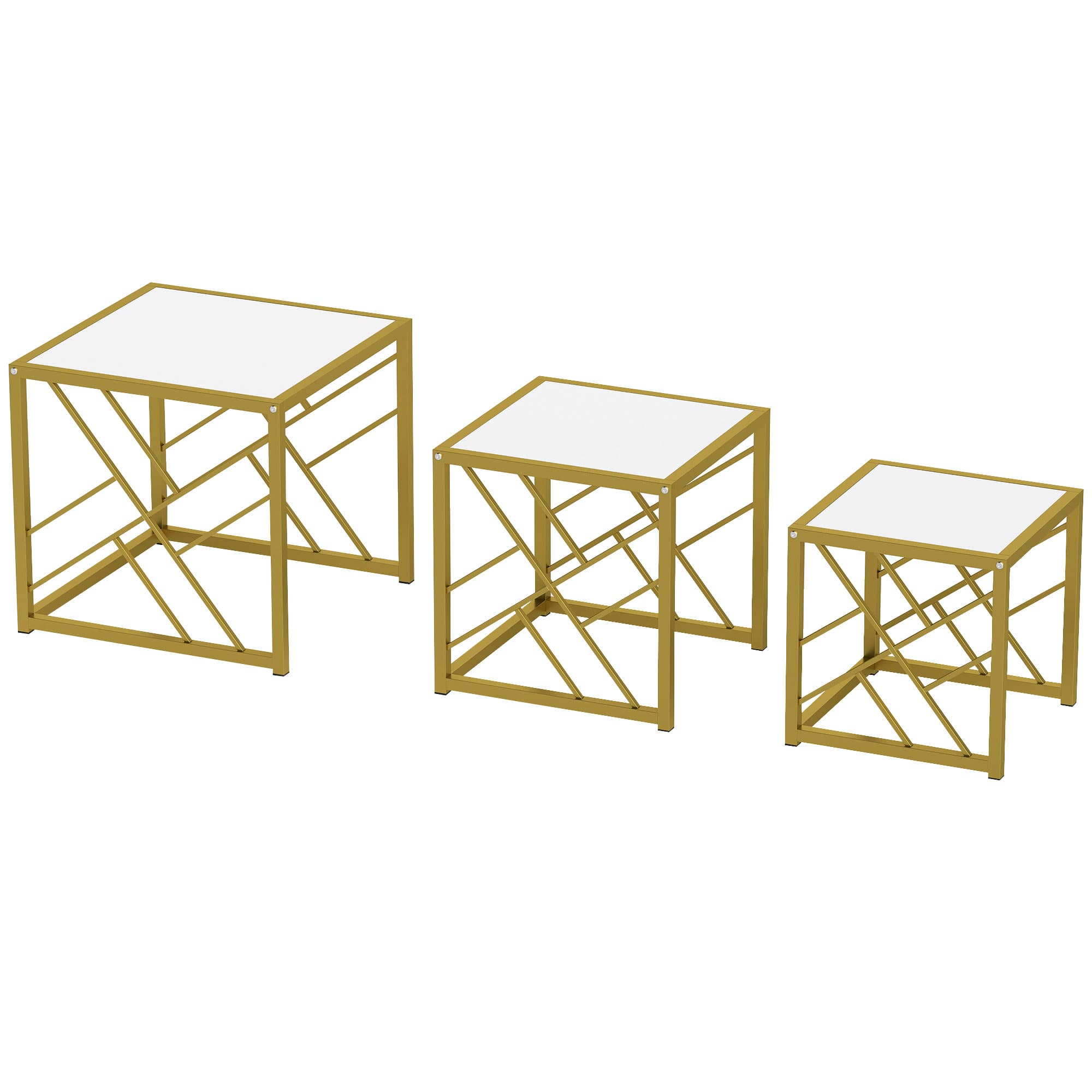 3 White Nesting Coffee Tables