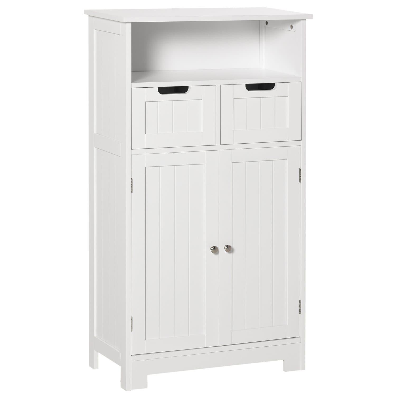 White Freestanding Bathroom Storage Cabinet - White