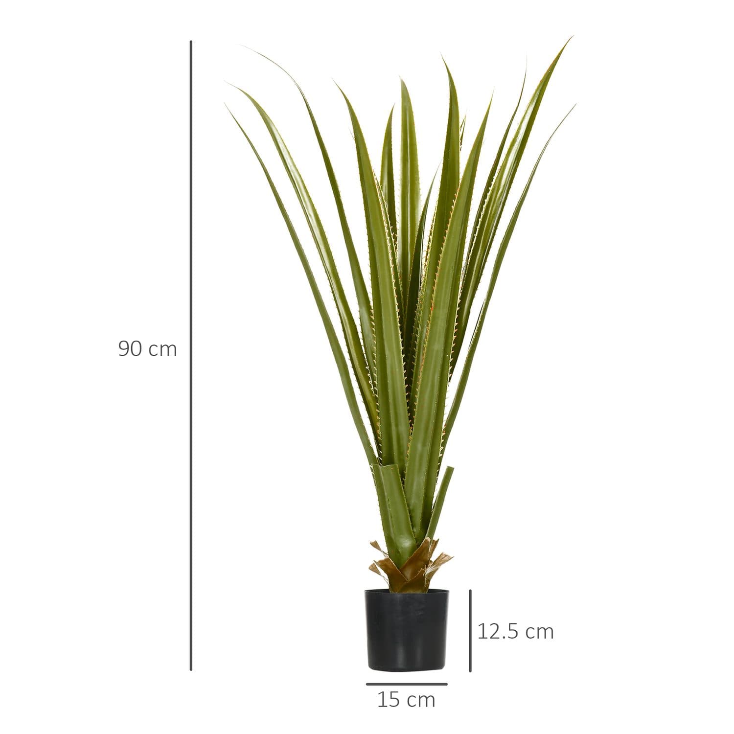 Faux Agave Plants 90cm — Set of 2 in Weighted Black Pots - image 3
