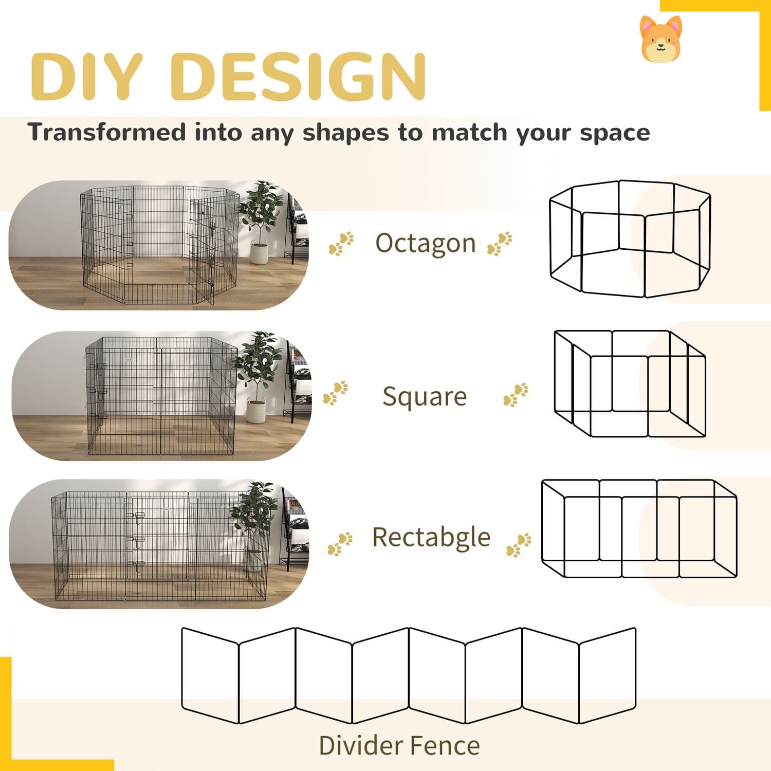 8 Panel Configurable Dog Pen for Indoor and Outdoor Use - image 4