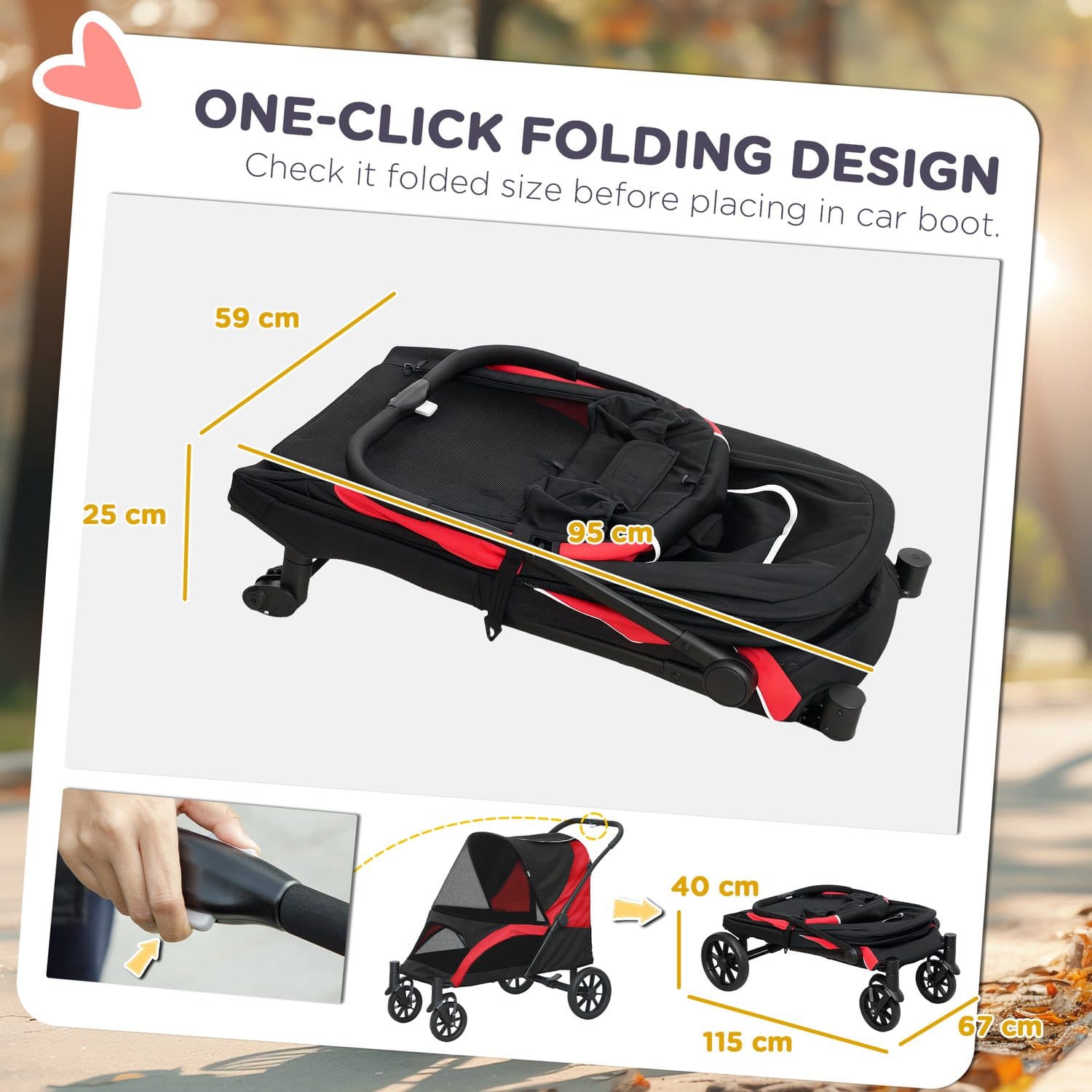 Foldable Pet Stroller for Large Dogs, Up to 30kg - image 4