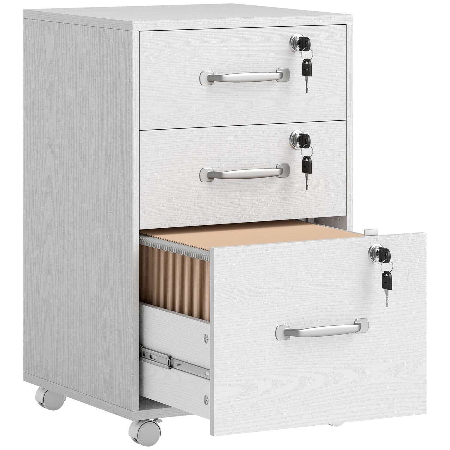 Secure 3-Drawer Cabinet - White
