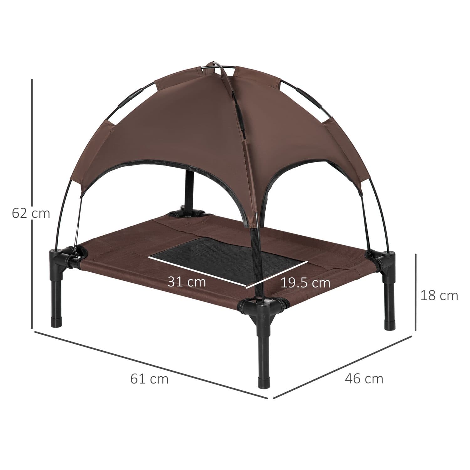 Raised Dog Bed with Breathable Canopy - Small - image 5