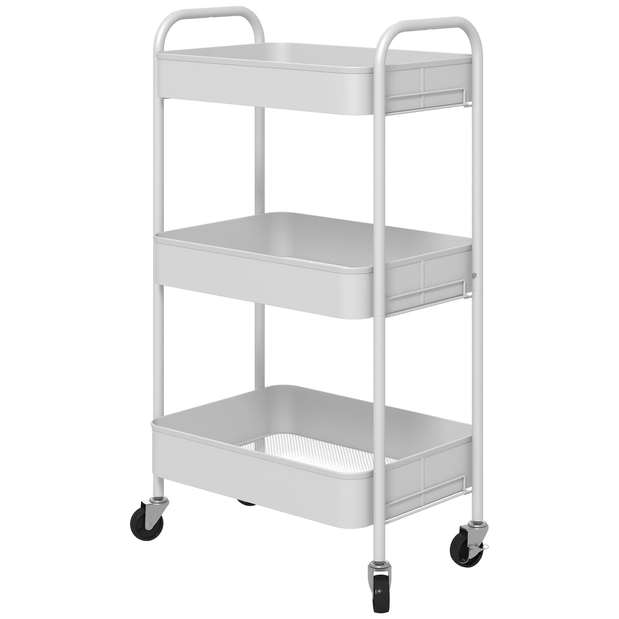 A three-tier steel trolley that rolls wherever you need it