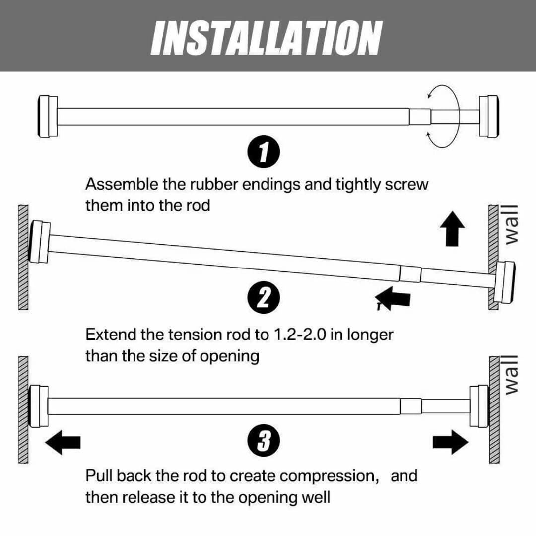 No-Drill Tension Pole for Shower Curtains and Wardrobes - image 4