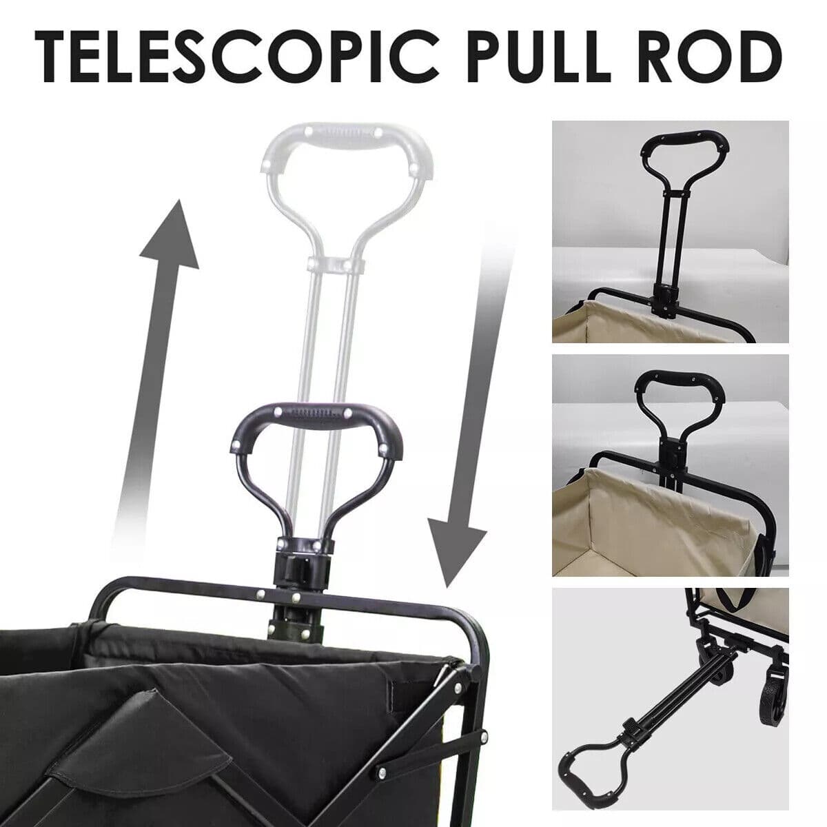 Folding Wagon Trolley with Four Wide Wheels for Outdoors - image 2