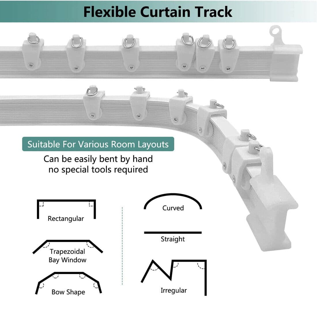 Hang Curtains on Any Wall Profile with a 5m Flexible Track - image 10