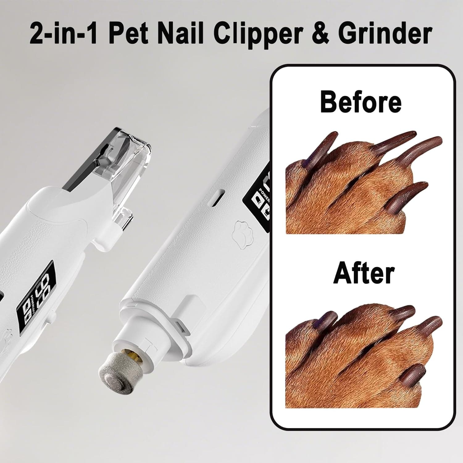2-in-1 Pet Nail Clipper & Grinder with Dual LED Lights - image 6