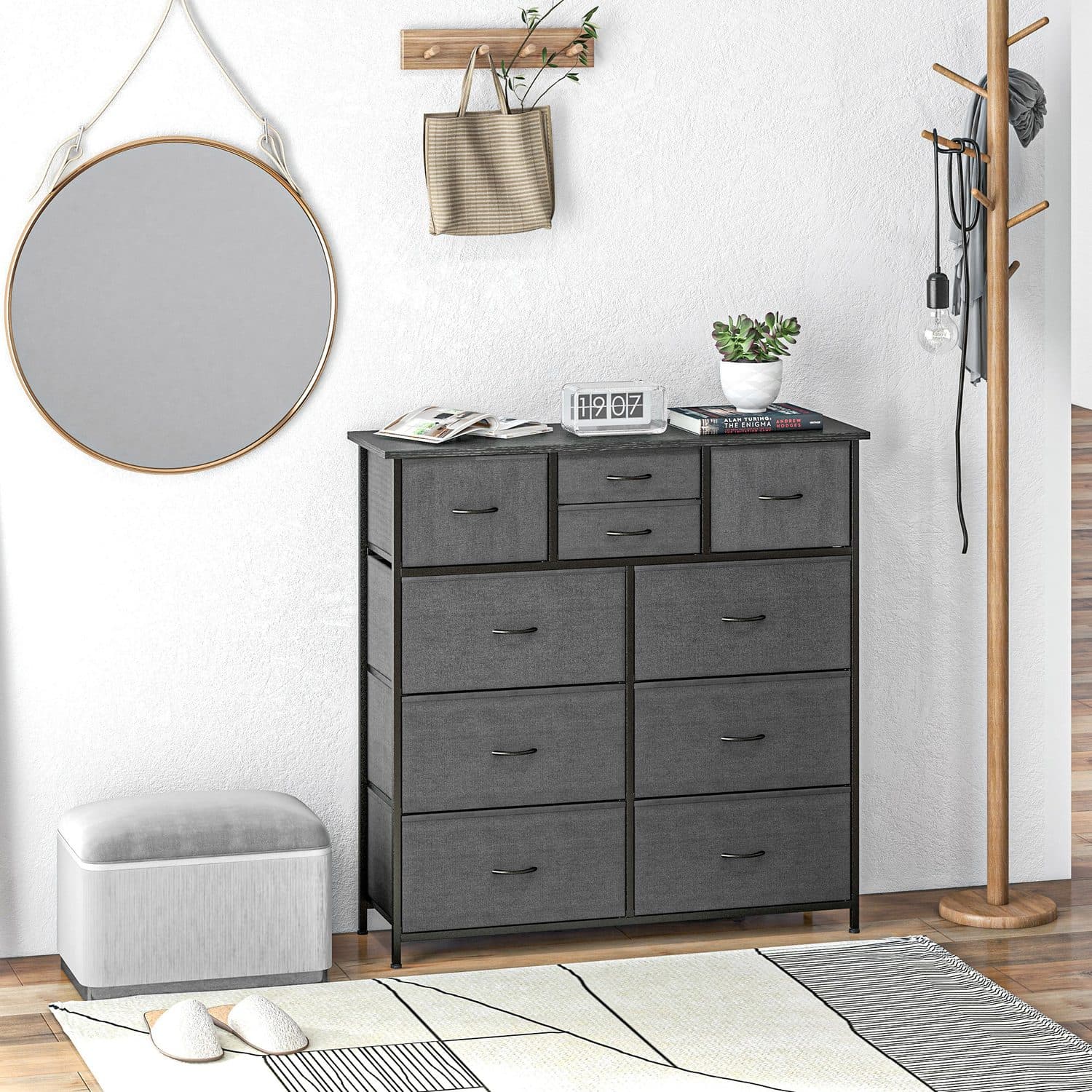 10-Drawer Chest of Drawers — Fabric Storage, Steel Frame - image 2