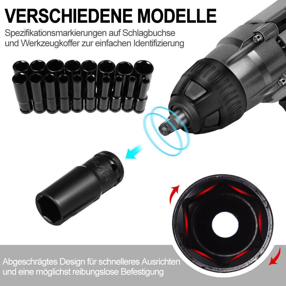 20 Deep Impact Sockets with 1/2-Inch Drive and Carry Case - image 6