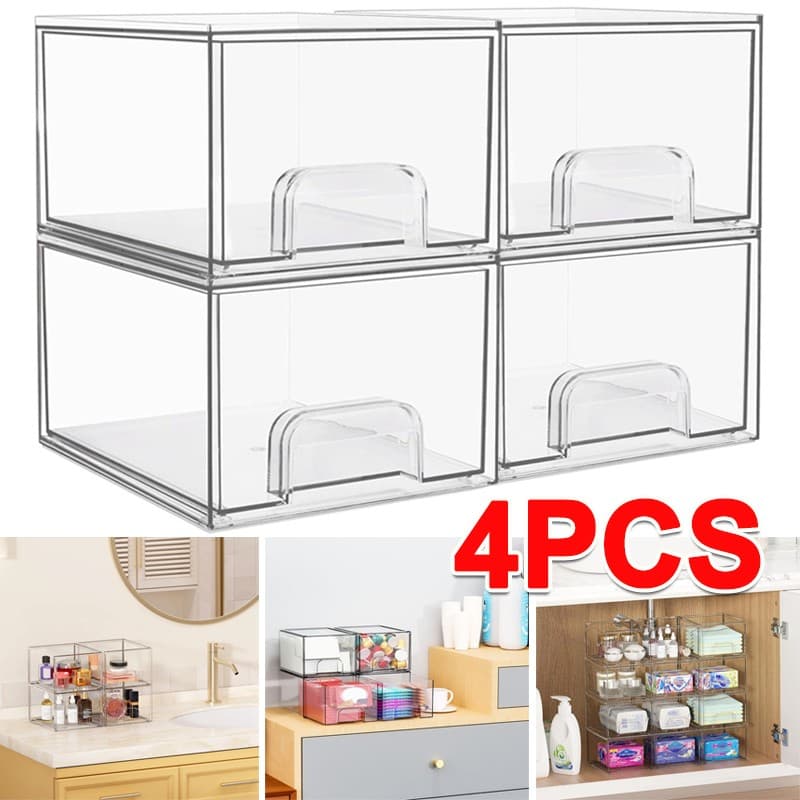 Clear Acrylic Stackable Storage Drawers | Set of 2 - Alec