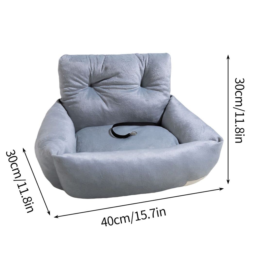 Washable Travel Dog Bed with Safety Harness for Car Journeys