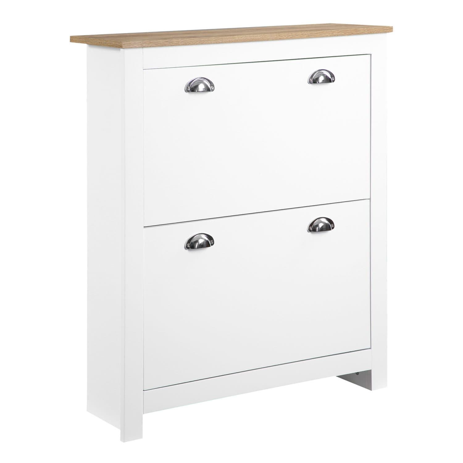 Slimline White Shoe Cabinet - White