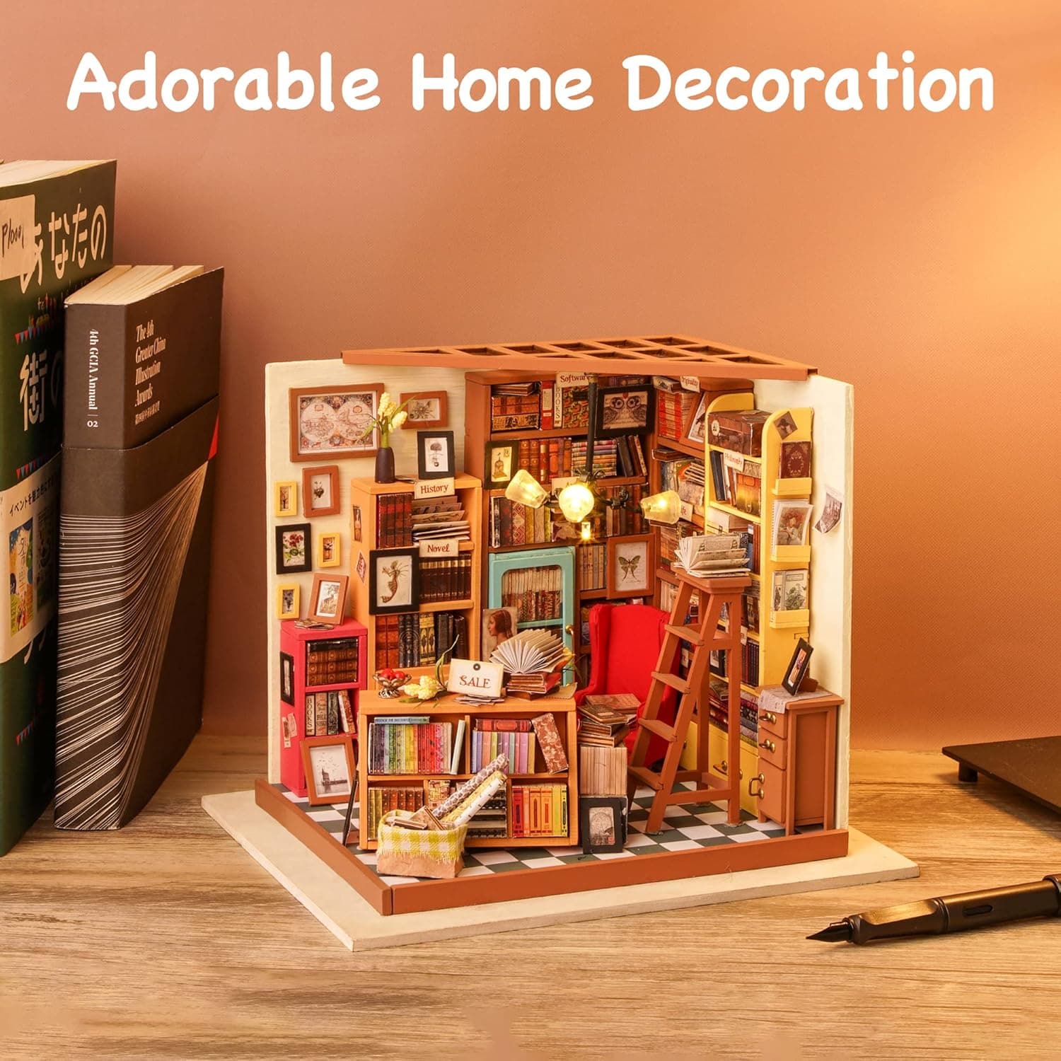 DIY Miniature Model Kit: Sam's Study Library
