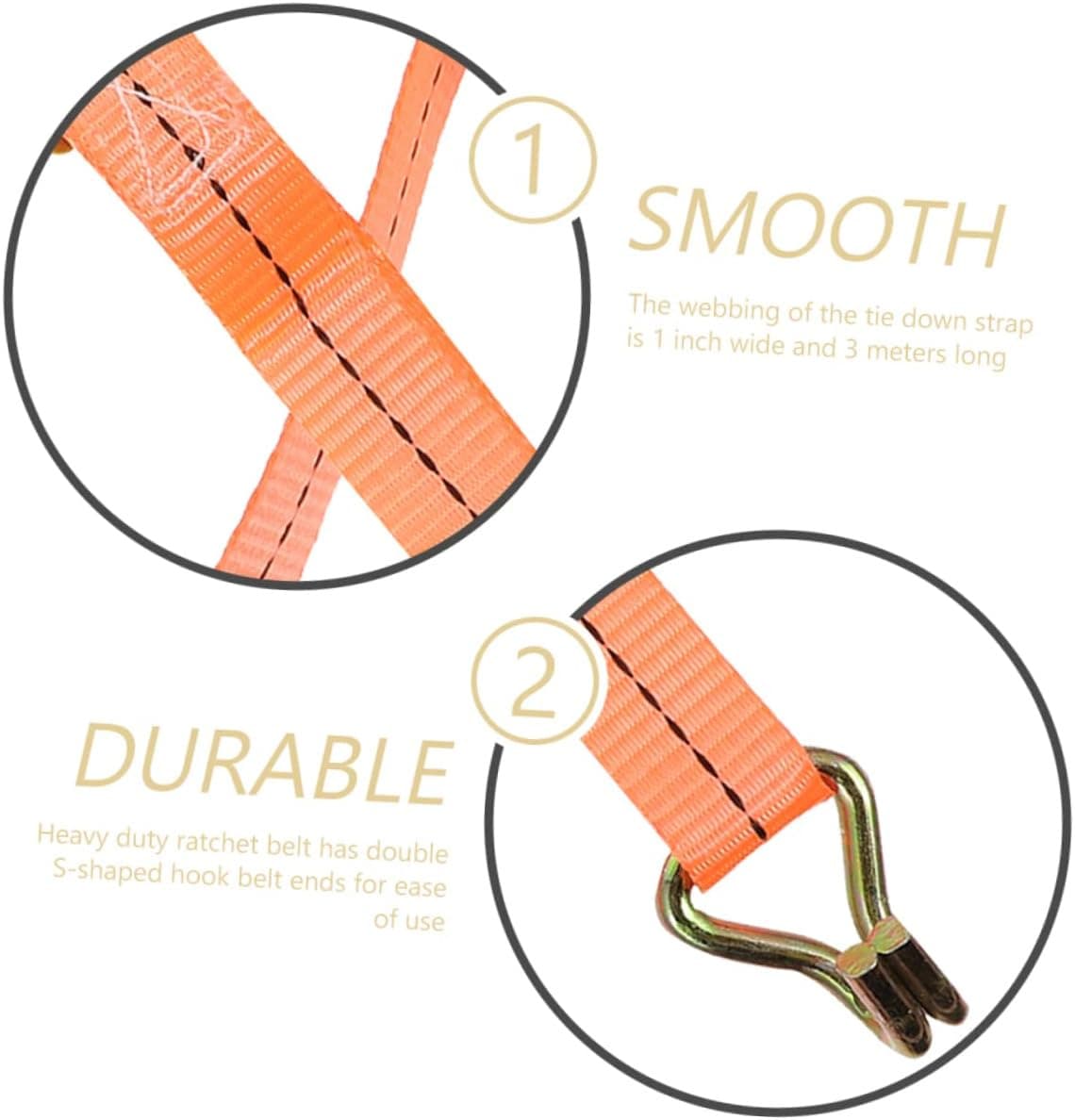 4-Pack Ratchet Tie-Down Straps — 800kg, 6 Metres, With J-Hooks - image 5