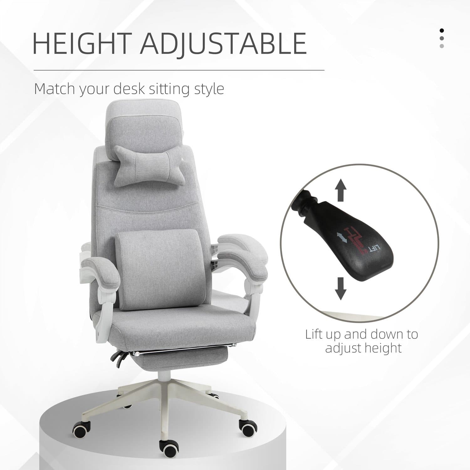 Ergonomic Grey Office Chair with 160° Recline & Footrest - image 1
