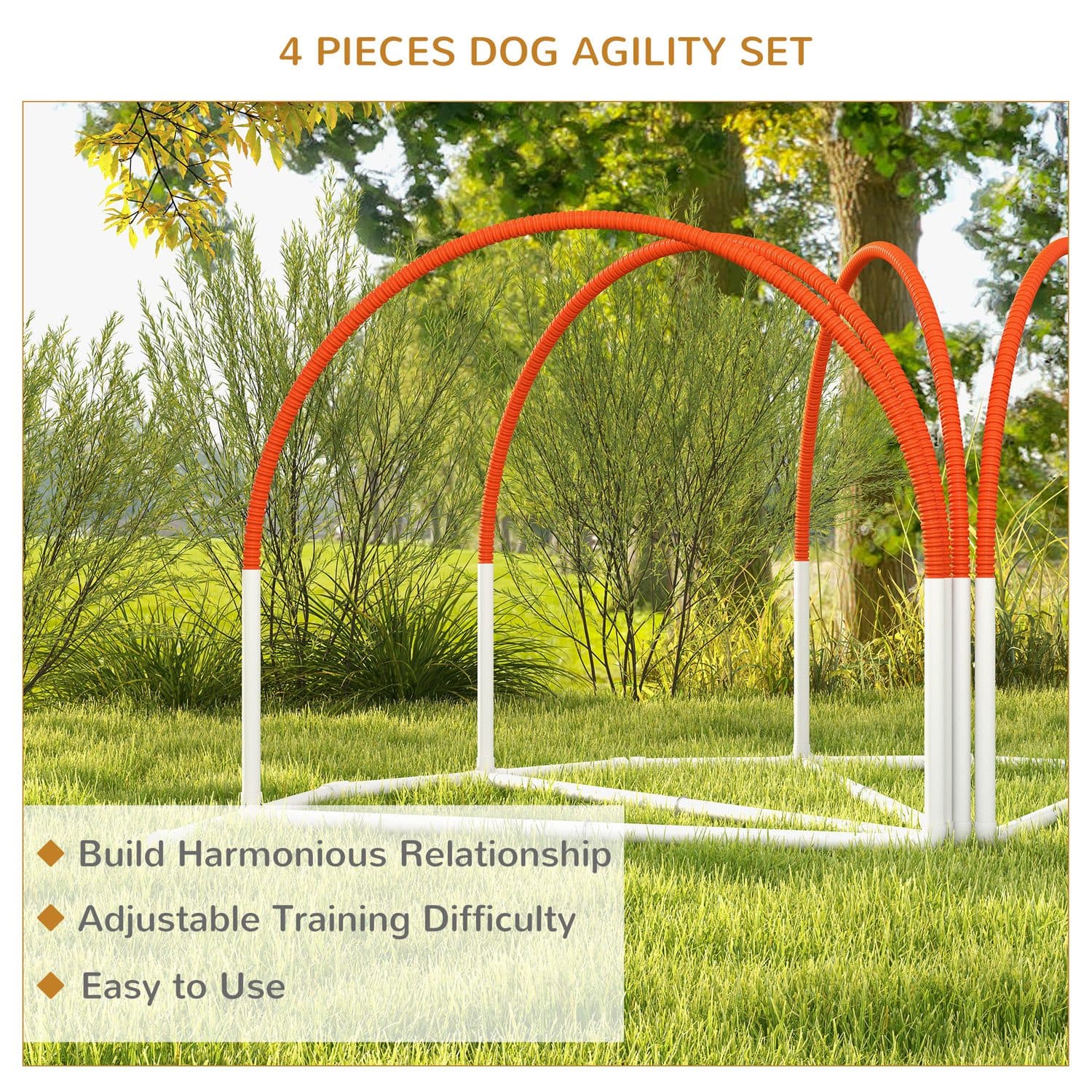 PawHut 4-Piece Dog Agility Training Set with Carry Bag - image 4