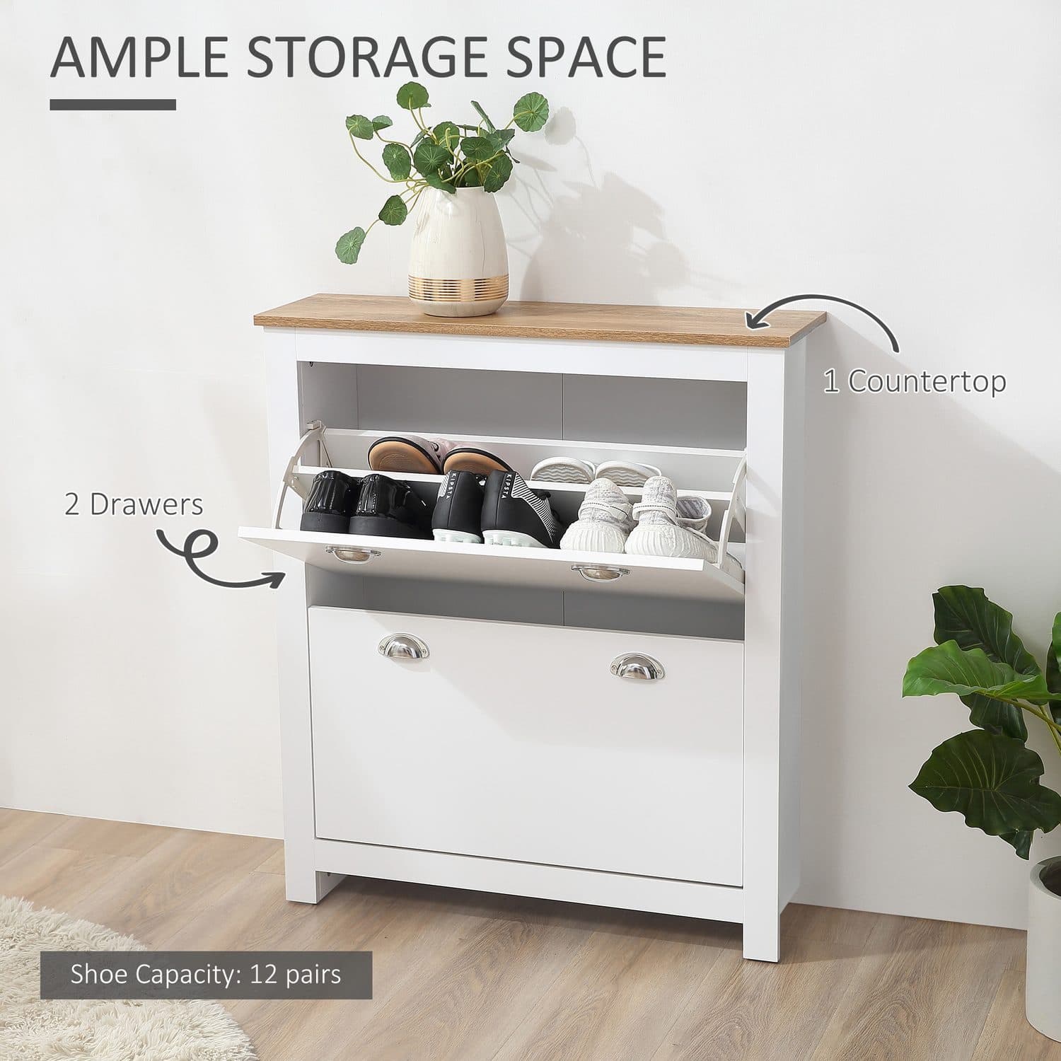 Slimline White Shoe Cabinet - image 1