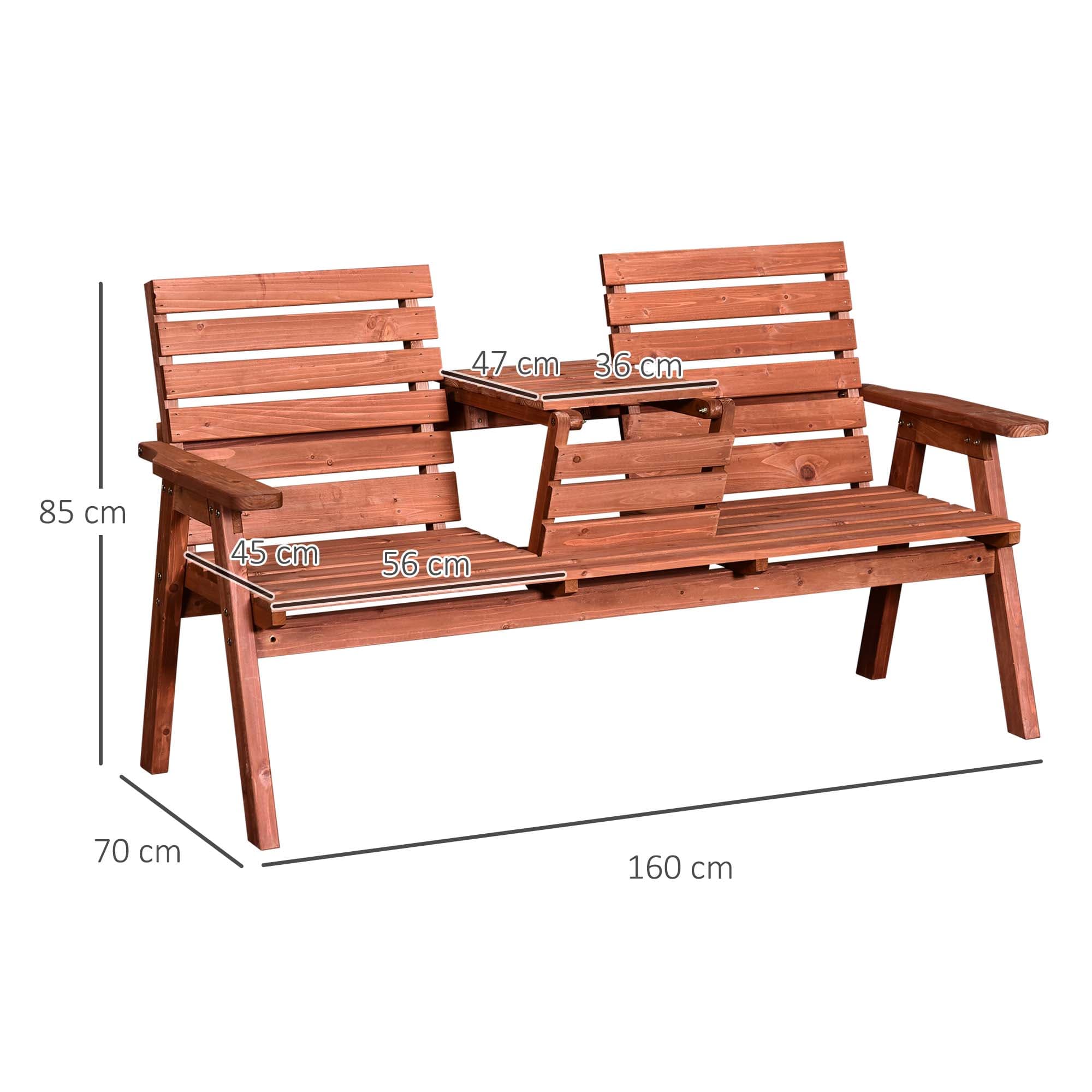 Convertible Fir Wood Garden Bench - image 5