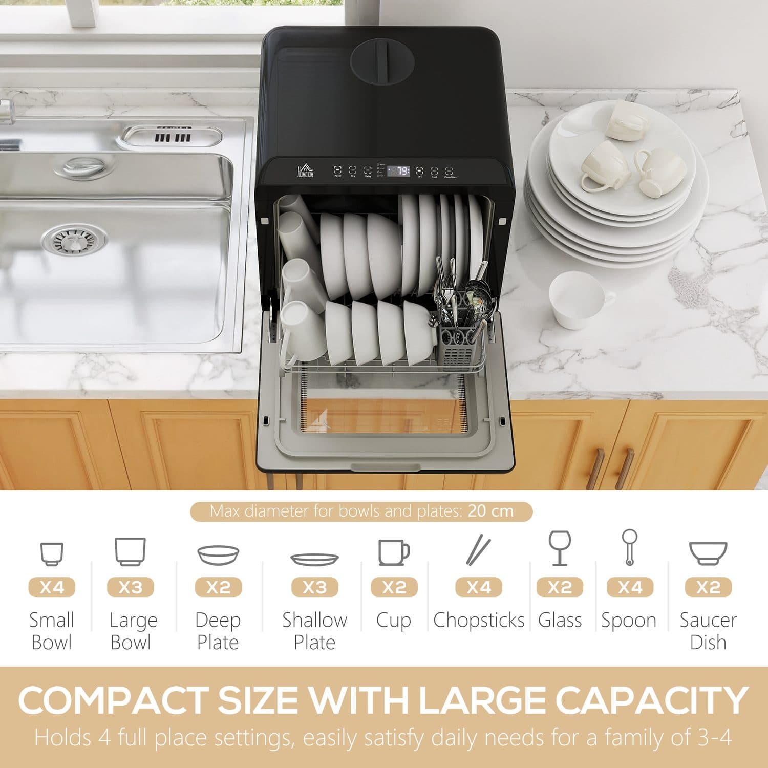 6L Compact Dishwasher for Countertops and Small Kitchens - image 2