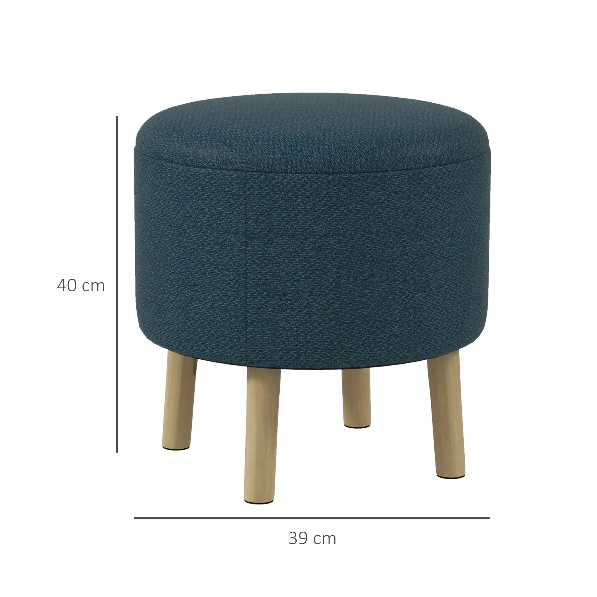 Blue Round Storage Ottoman for Tidy, Flexible Rooms - image 4