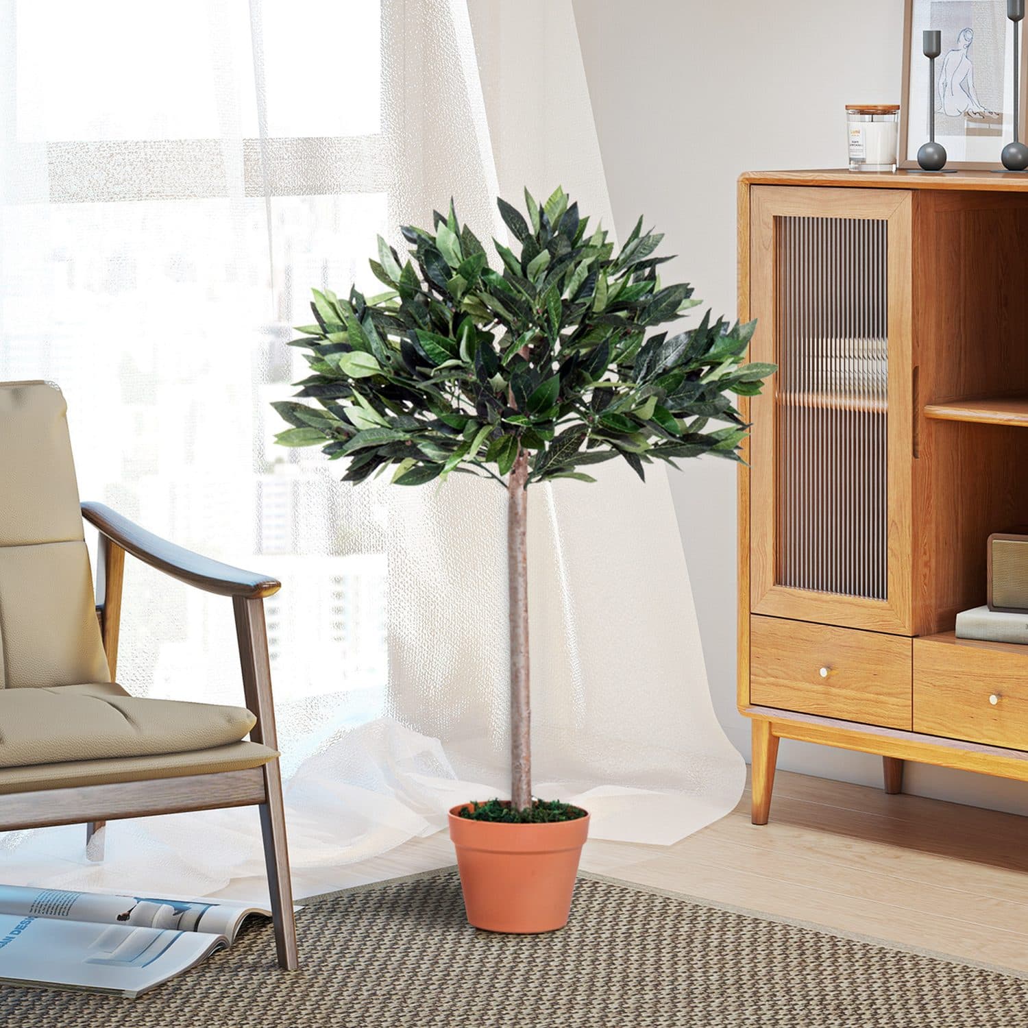 Lifelike 3ft Artificial Olive Tree - image 4