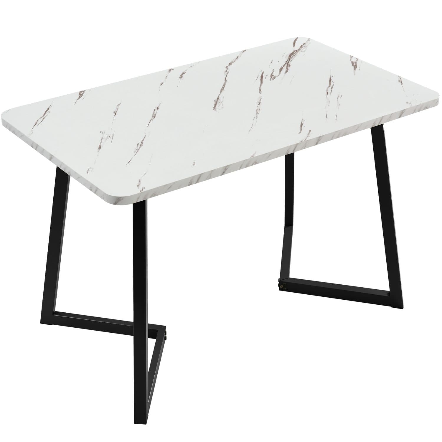 Modern 117cm Dining Table Set with 4 Dark Grey Velvet Chairs - image 2