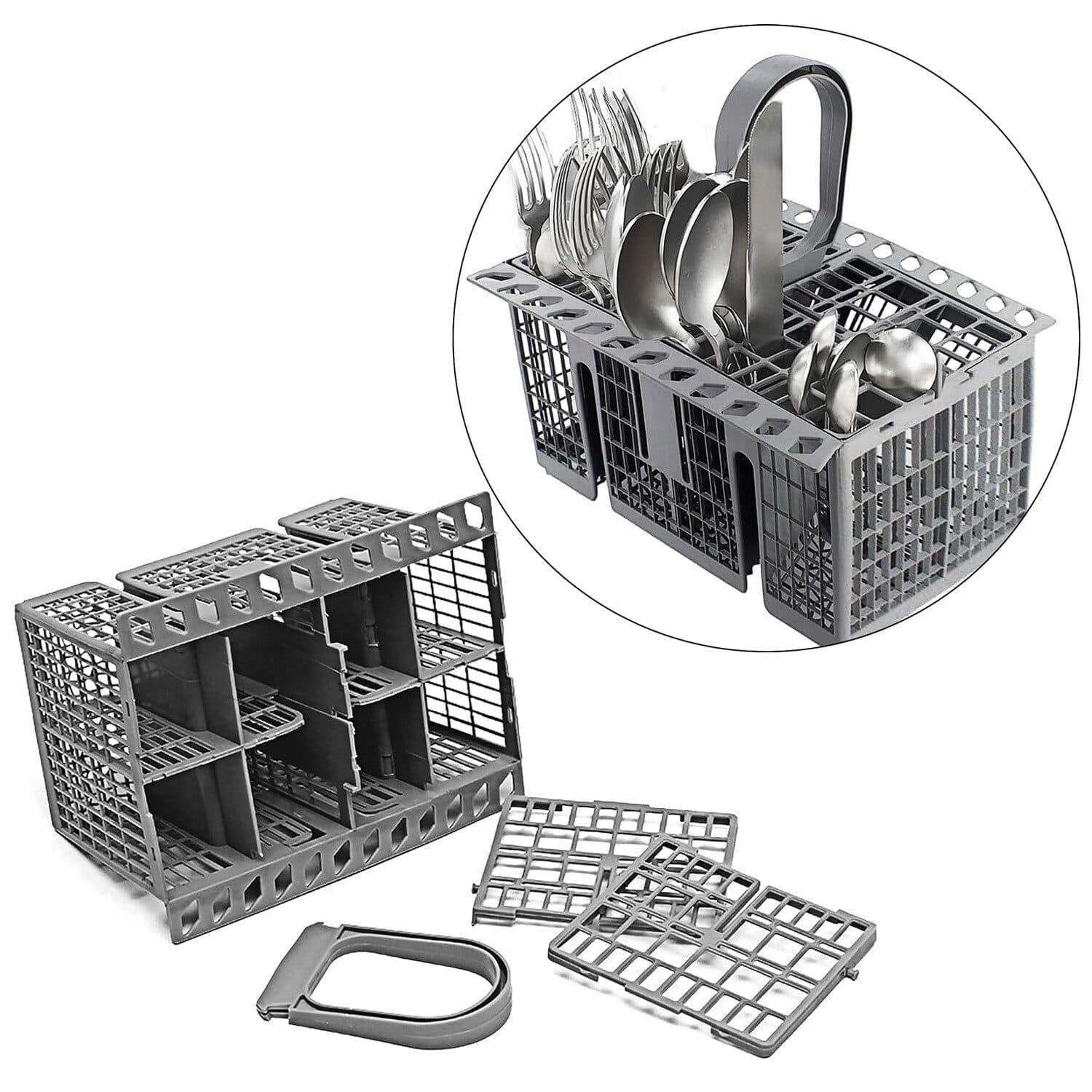 Grey Dishwasher Cutlery Basket for Everyday Loads - image 1