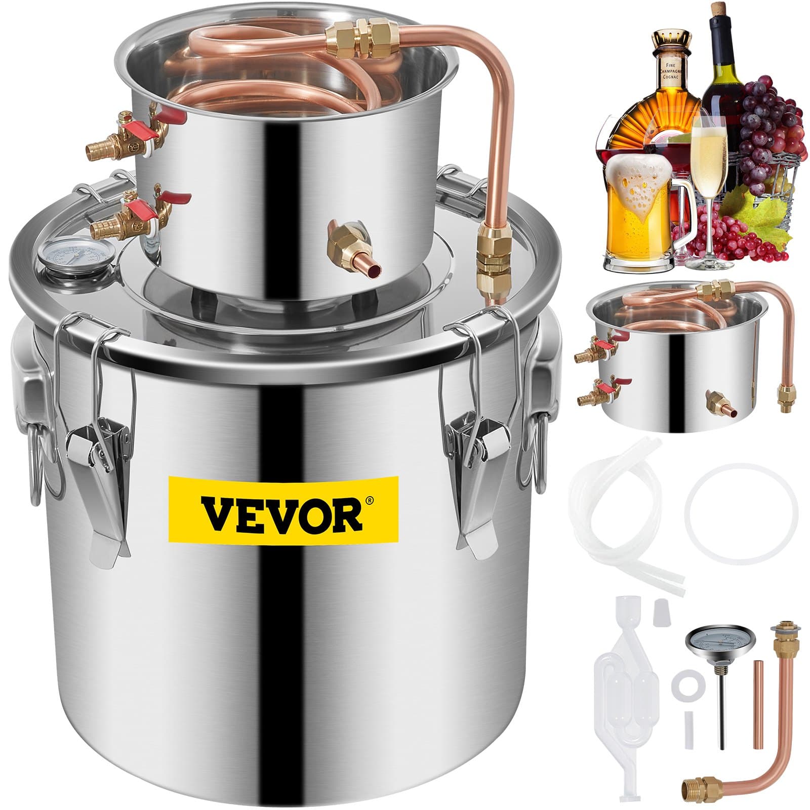 19 Litre Stainless Steel Home Distiller with Copper Condenser for Multiple Uses