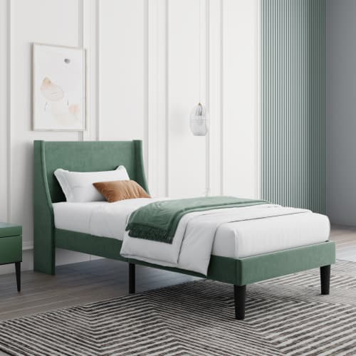 Upholstered Single 3FT Bed Frame in Soft Grey Linen - image 4