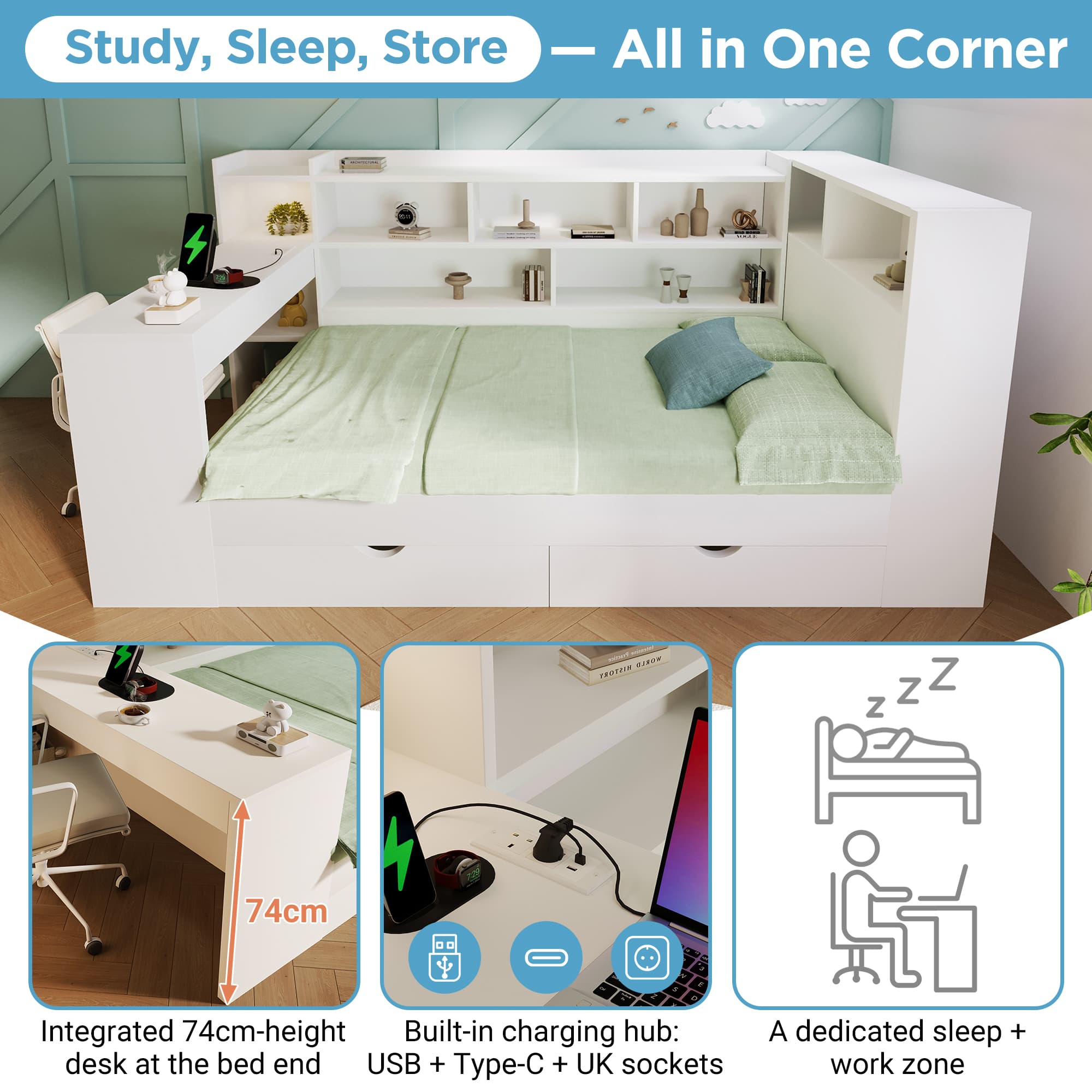 The Ultimate All-in-One Daybed, Desk & Storage Solution - image 3