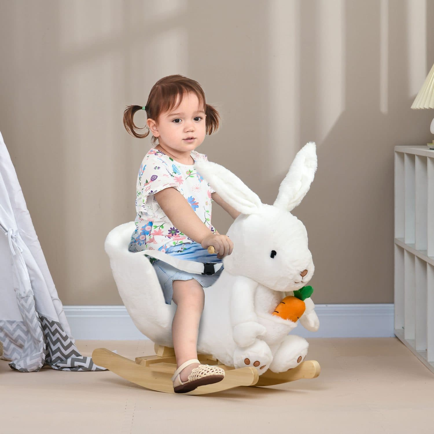 White Rabbit Rocking Horse With Safety Harness for Toddlers - image 1