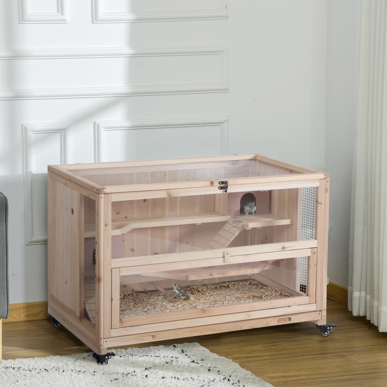 PawHut Three-Level Hamster Cage for Small Animals - image 2