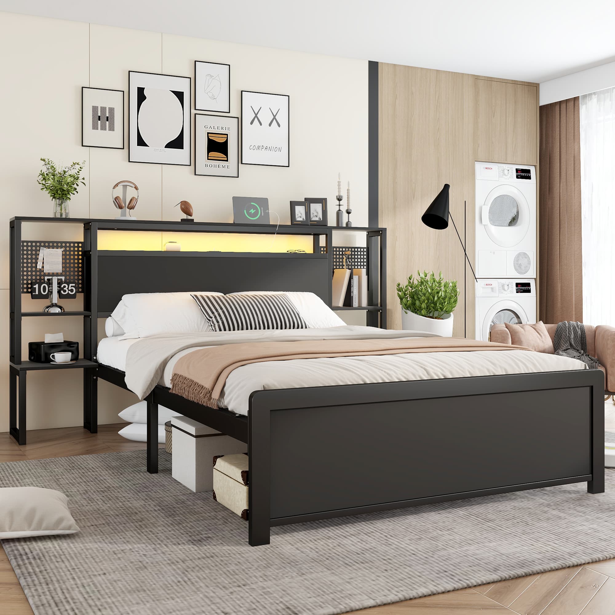 Tech-Ready LED Metal Bed Frame - image 1