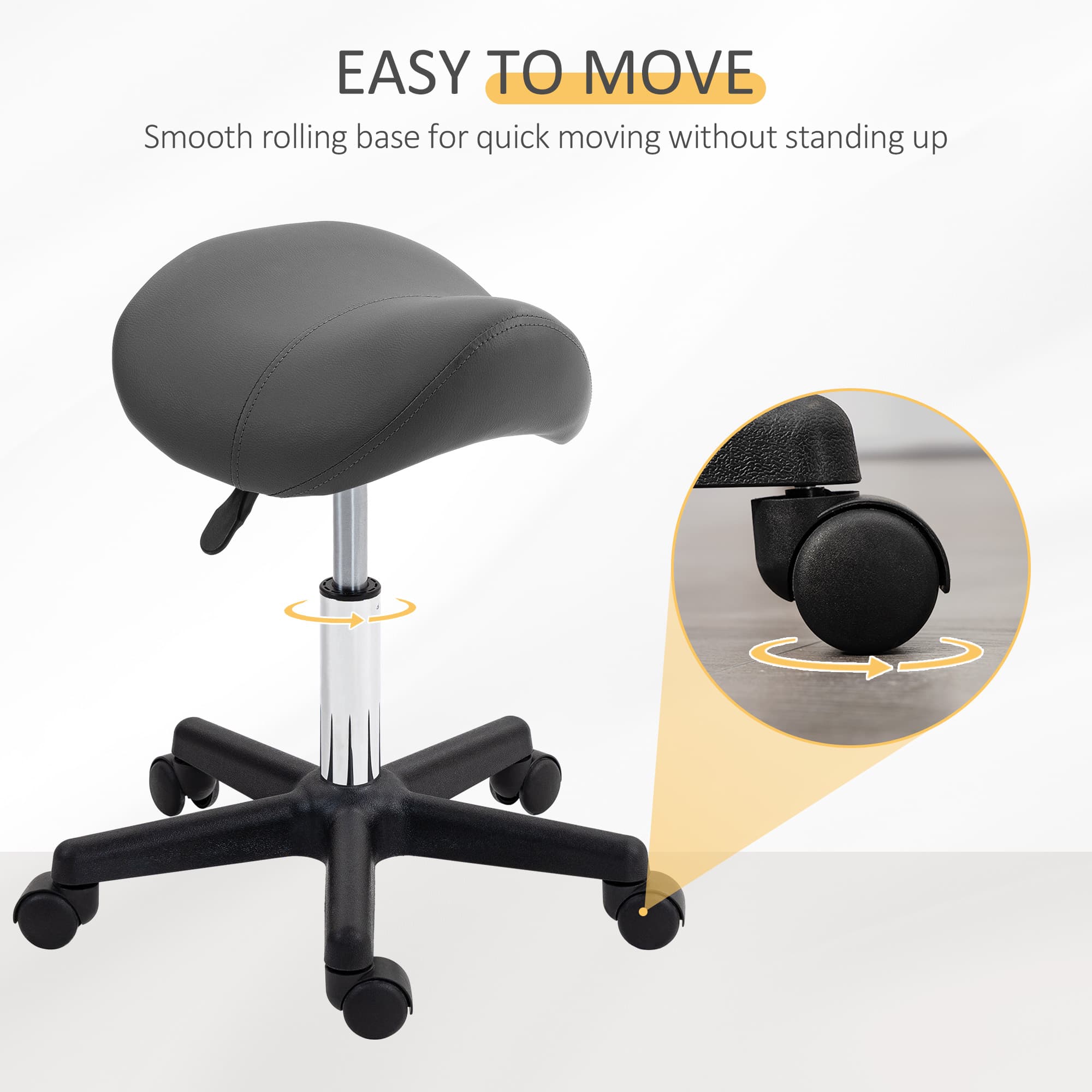 Grey Saddle Stool for Beauty, Spa and Studio Work - image 5