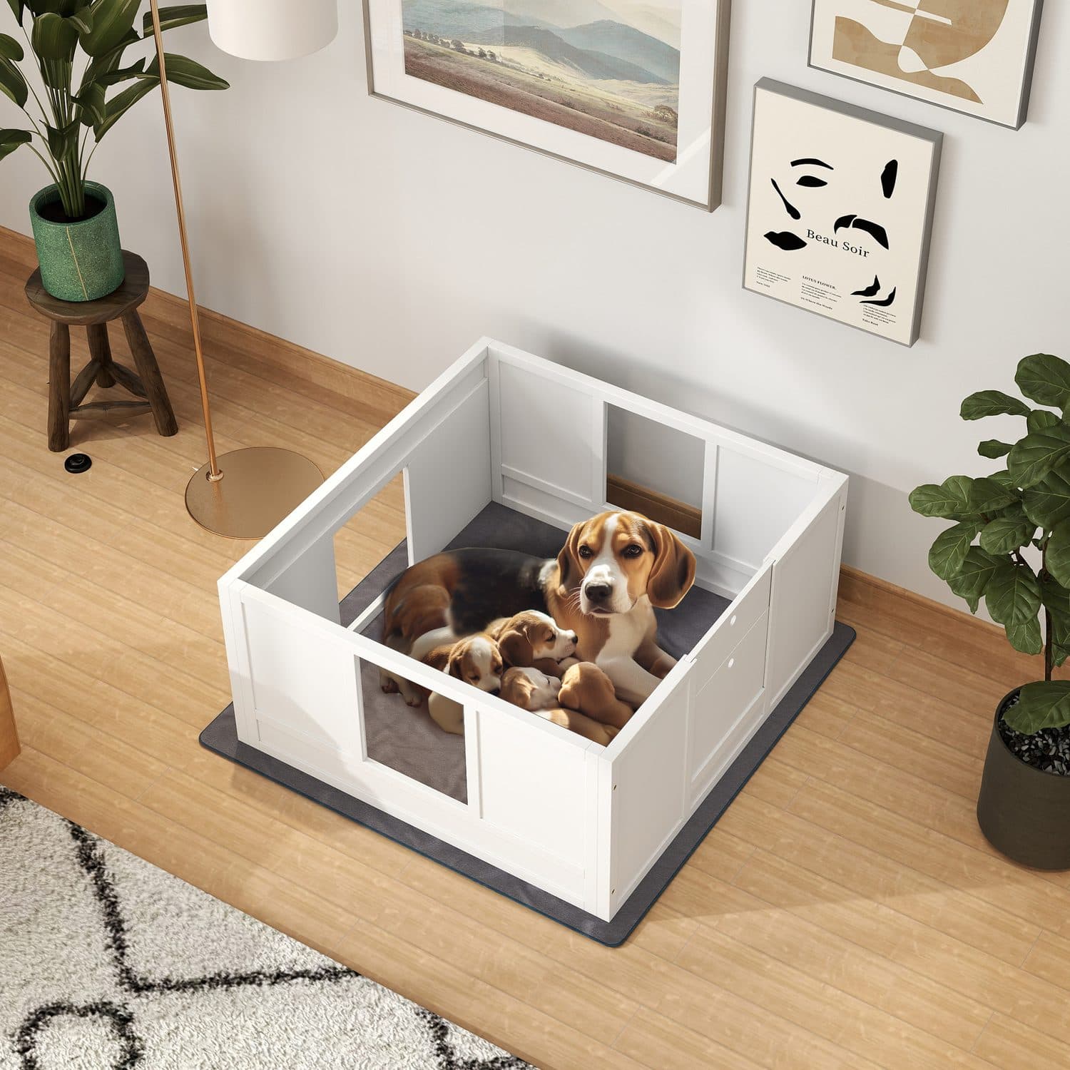 Whelping Box with Pad for Medium Dogs - image 3