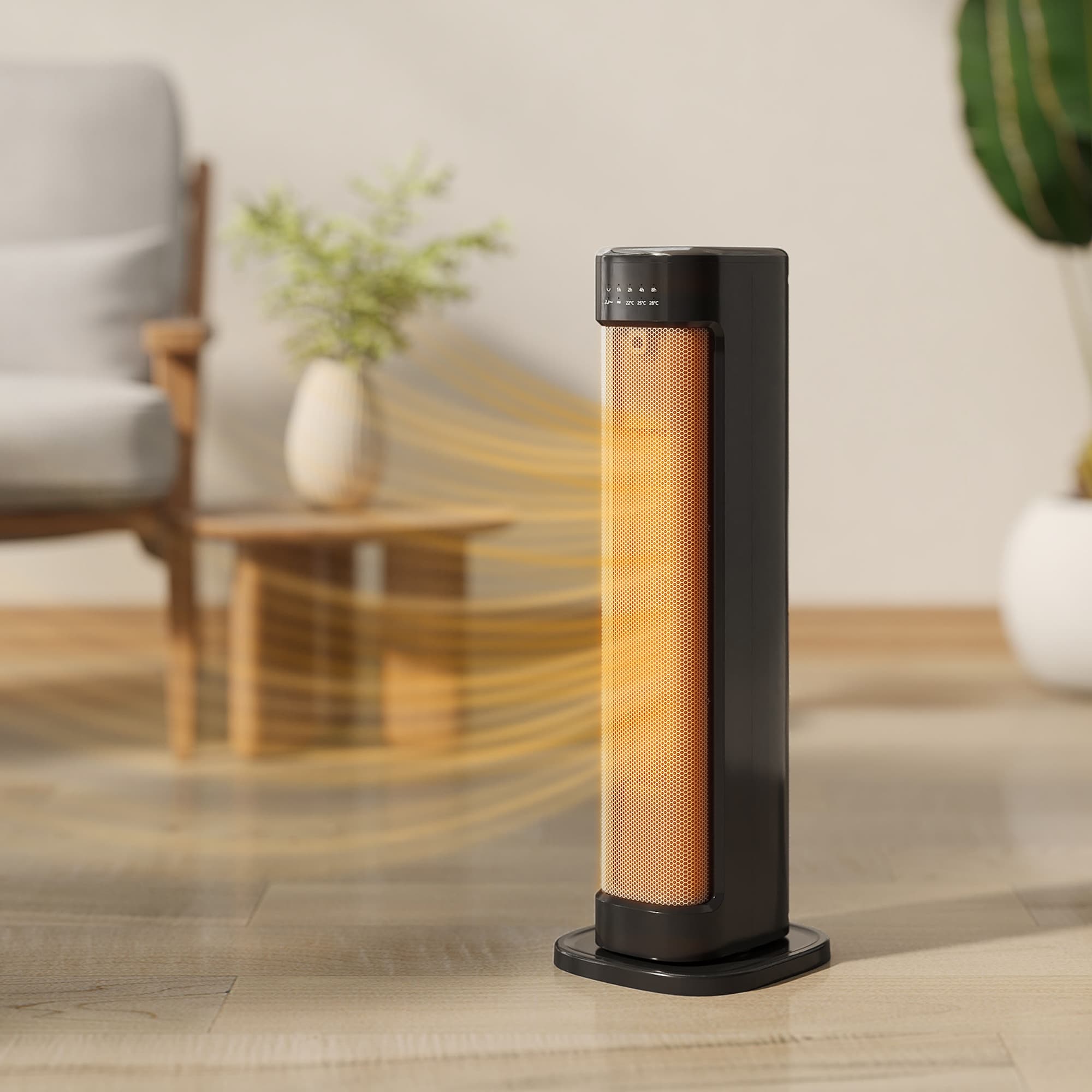 Black 2000W Ceramic Tower Heater with Remote - image 4
