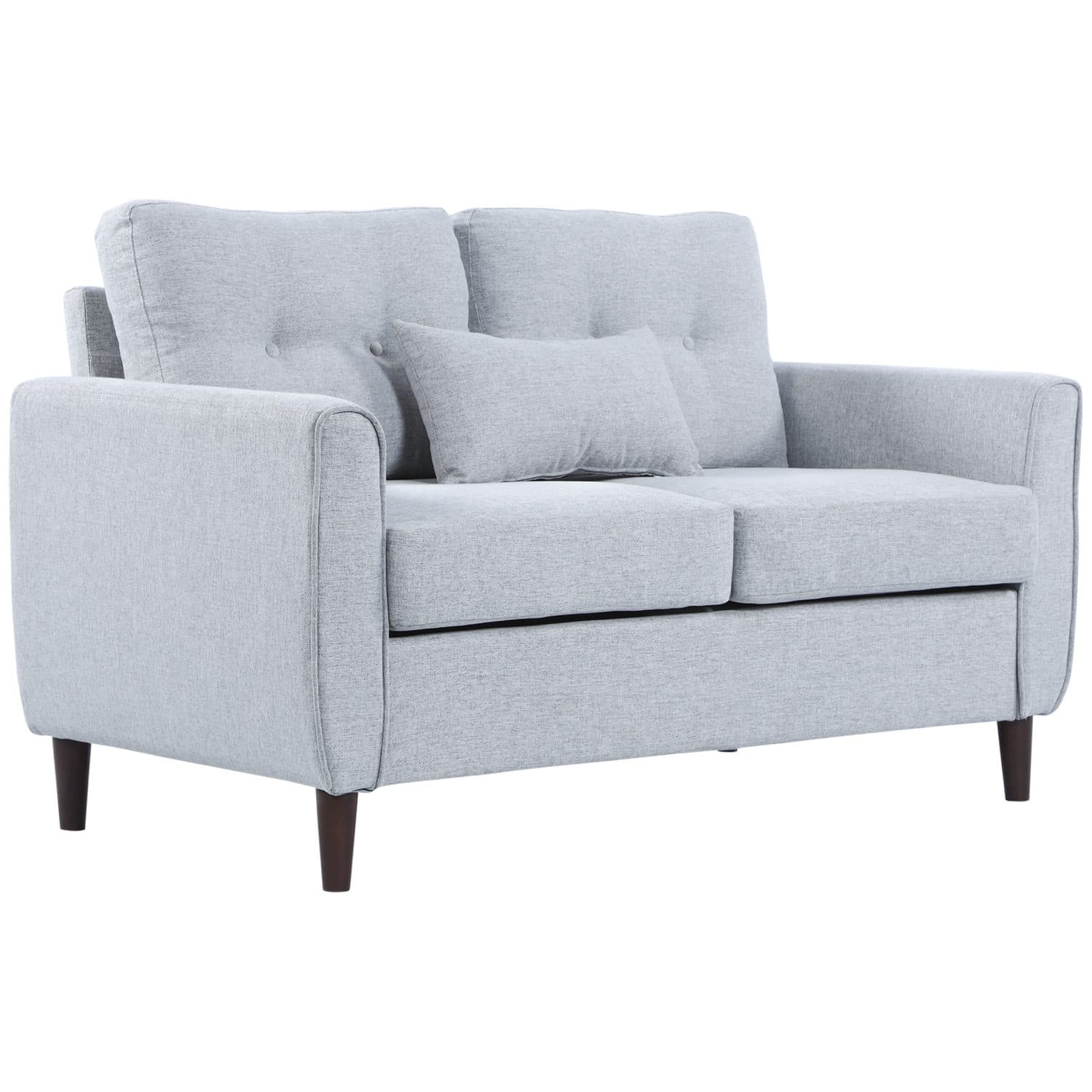 Light Grey 2 Seater Fabric Sofa - Grey