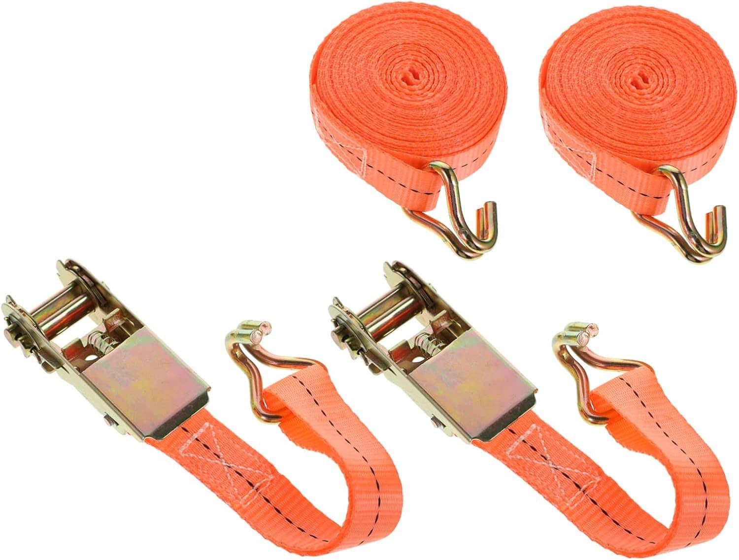 4-Pack Ratchet Tie-Down Straps — 800kg, 6 Metres, With J-Hooks - image 6
