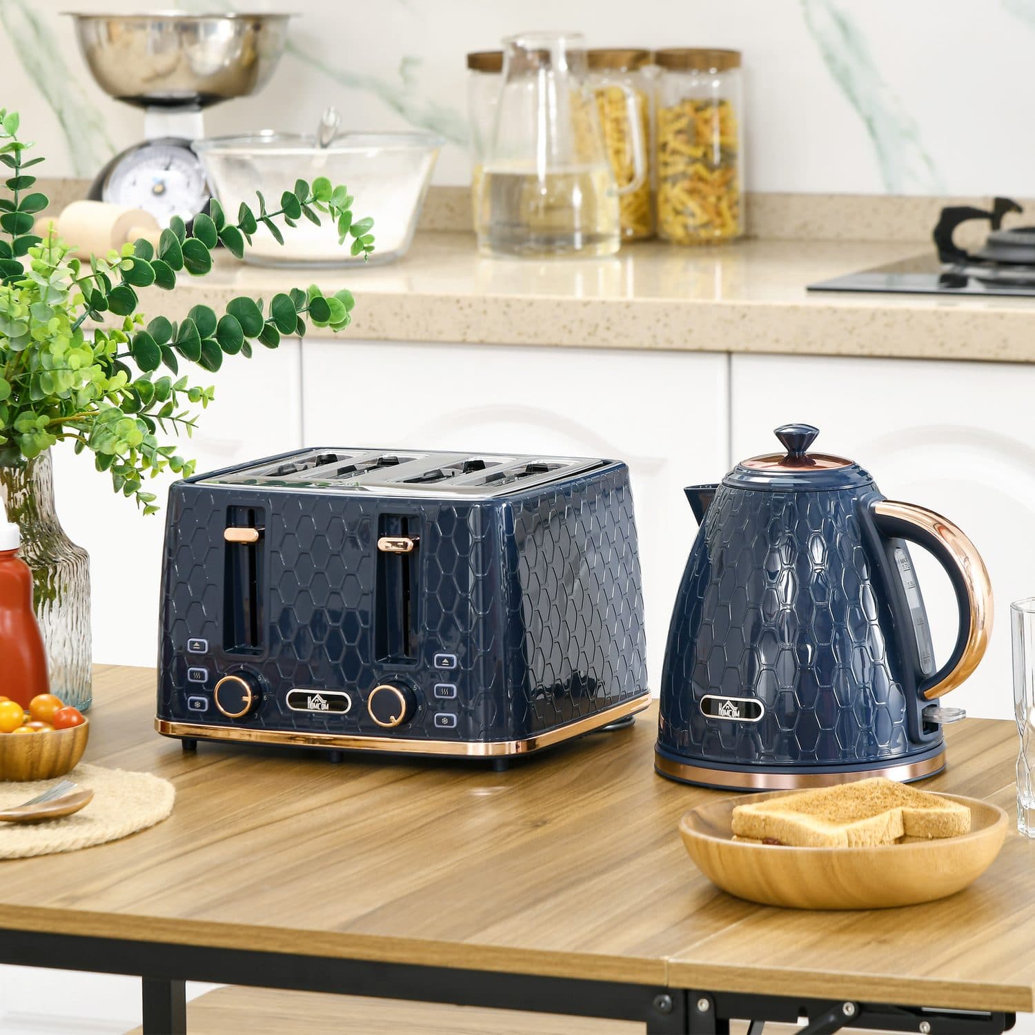 1.7L Fast-Boil Kettle and 4-Slice Toaster Set in Navy Blue - image 5