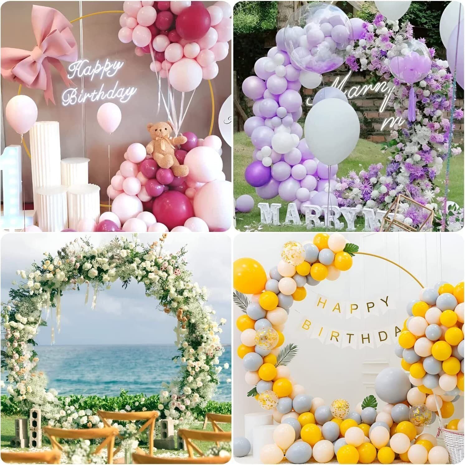 Gold 2m round hoop arch for wedding flower backdrops - image 10
