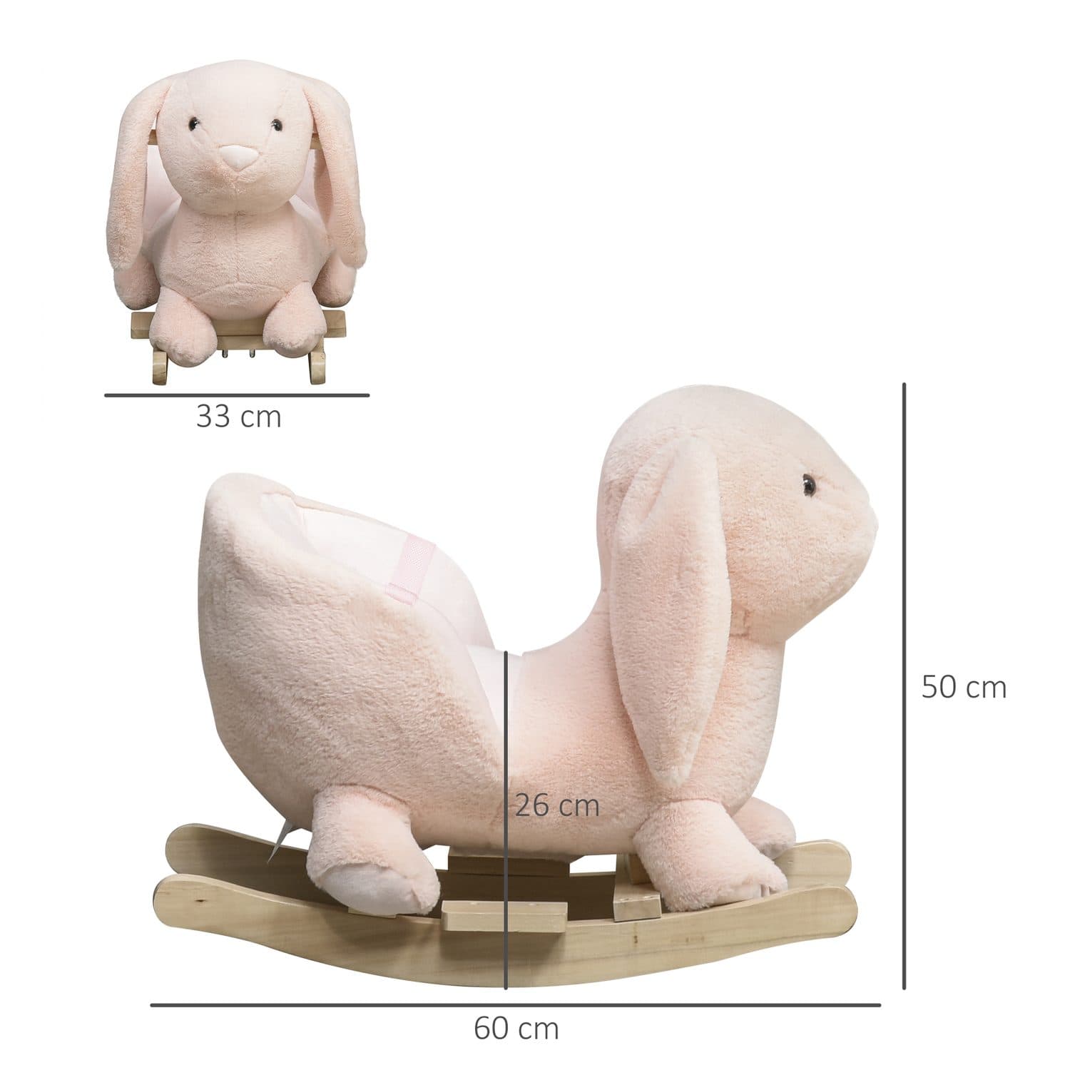 Pale Pink Plush Rocking Rabbit with Harness for Young Toddlers - image 5